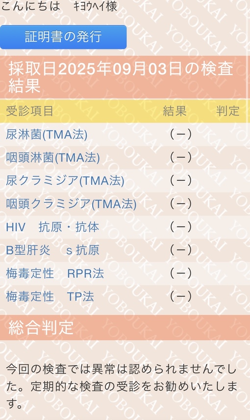 KYOHEI(ｷｮｳﾍｲ) 💎検査結果💎