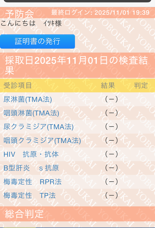 ITSUKI(ｲﾂｷ) 検査結果