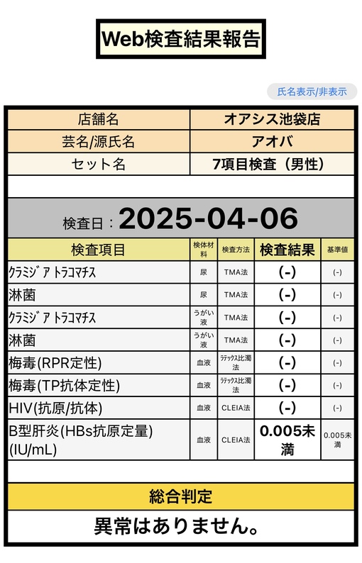 AOBA(ｱｵﾊﾞ) 性病検査