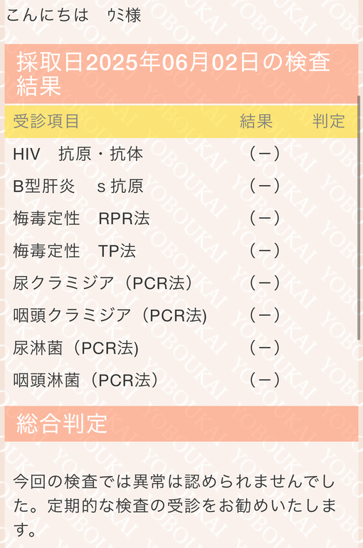 UMI(ｳﾐ) 検査結果