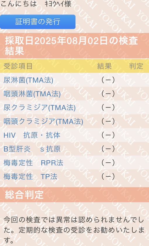 KYOHEI(ｷｮｳﾍｲ) 💎検査結果💎
